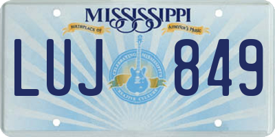 MS license plate LUJ849