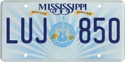 MS license plate LUJ850