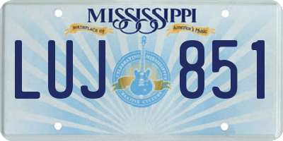 MS license plate LUJ851
