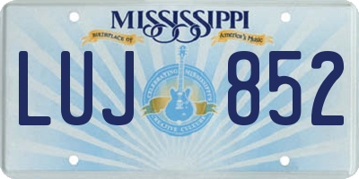 MS license plate LUJ852