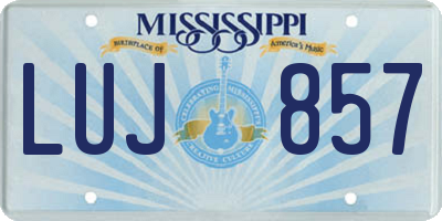 MS license plate LUJ857