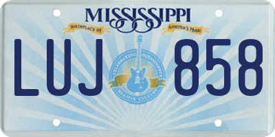 MS license plate LUJ858