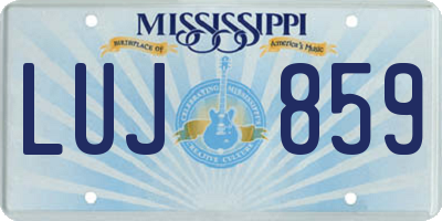 MS license plate LUJ859