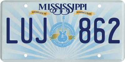 MS license plate LUJ862