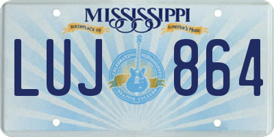 MS license plate LUJ864