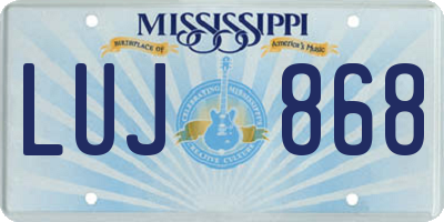 MS license plate LUJ868