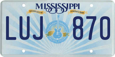 MS license plate LUJ870