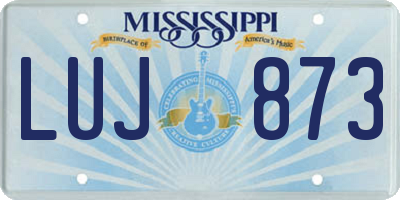 MS license plate LUJ873