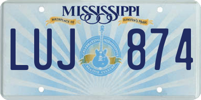 MS license plate LUJ874