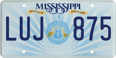 MS license plate LUJ875