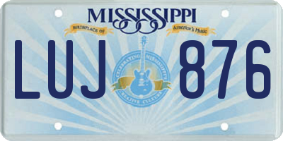 MS license plate LUJ876