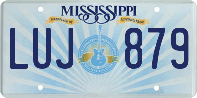 MS license plate LUJ879