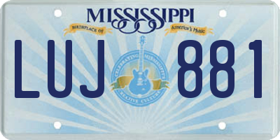 MS license plate LUJ881