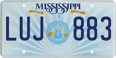 MS license plate LUJ883