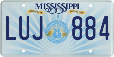 MS license plate LUJ884