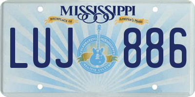 MS license plate LUJ886
