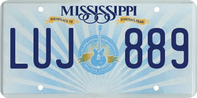 MS license plate LUJ889