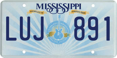 MS license plate LUJ891