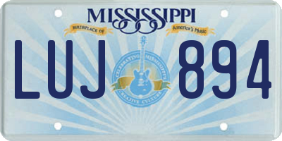 MS license plate LUJ894