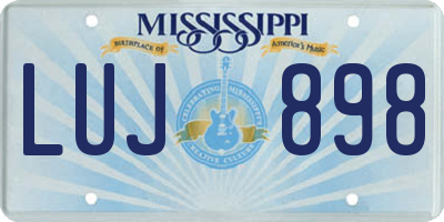 MS license plate LUJ898