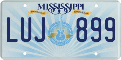 MS license plate LUJ899