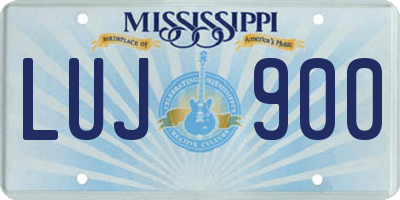 MS license plate LUJ900