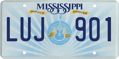 MS license plate LUJ901