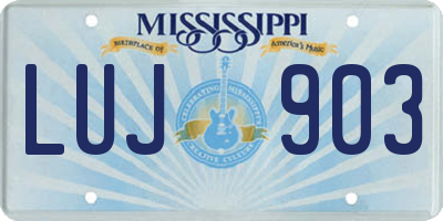 MS license plate LUJ903