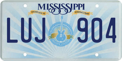 MS license plate LUJ904