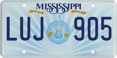 MS license plate LUJ905