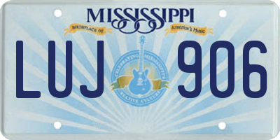 MS license plate LUJ906