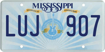MS license plate LUJ907