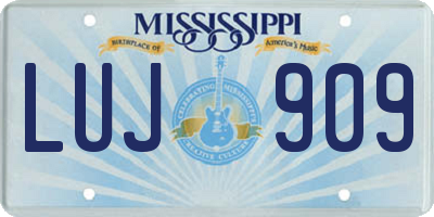MS license plate LUJ909