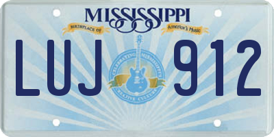 MS license plate LUJ912