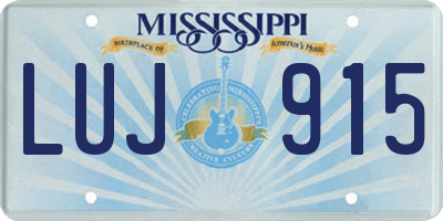 MS license plate LUJ915