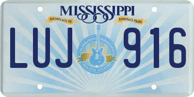 MS license plate LUJ916