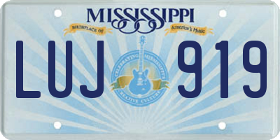 MS license plate LUJ919