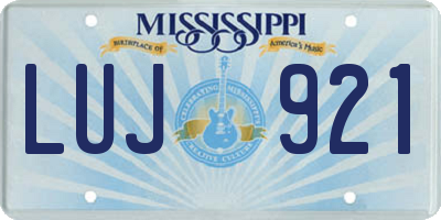 MS license plate LUJ921