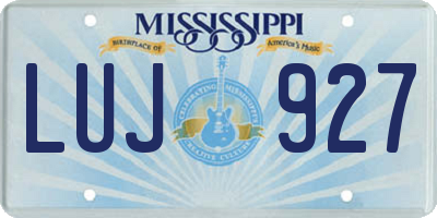 MS license plate LUJ927