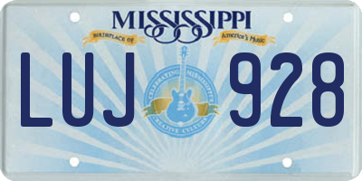 MS license plate LUJ928
