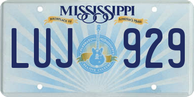 MS license plate LUJ929