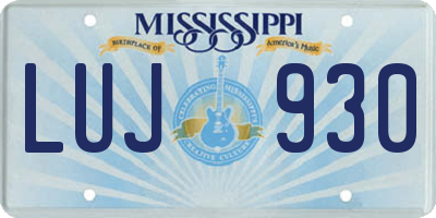 MS license plate LUJ930