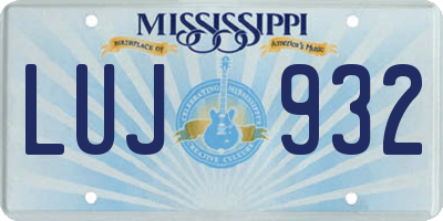 MS license plate LUJ932
