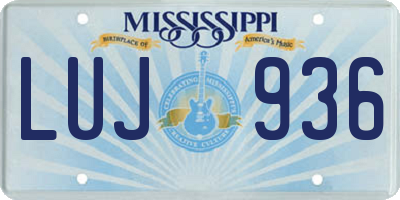 MS license plate LUJ936