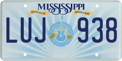 MS license plate LUJ938