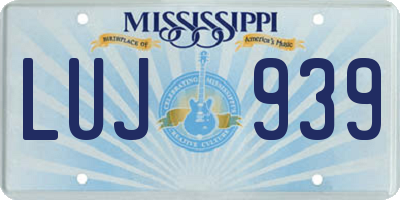 MS license plate LUJ939