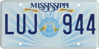 MS license plate LUJ944