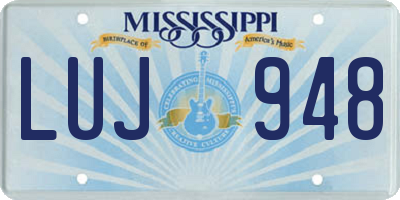 MS license plate LUJ948