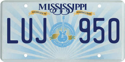 MS license plate LUJ950