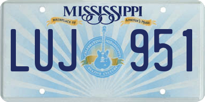 MS license plate LUJ951